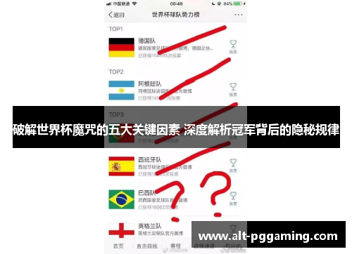 破解世界杯魔咒的五大关键因素 深度解析冠军背后的隐秘规律