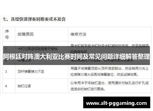 阿根廷对阵澳大利亚比赛时间及常见问题详细解答整理